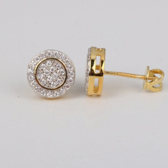 Iced Out Custom Round Studded Earrings - Picture 5 of 5